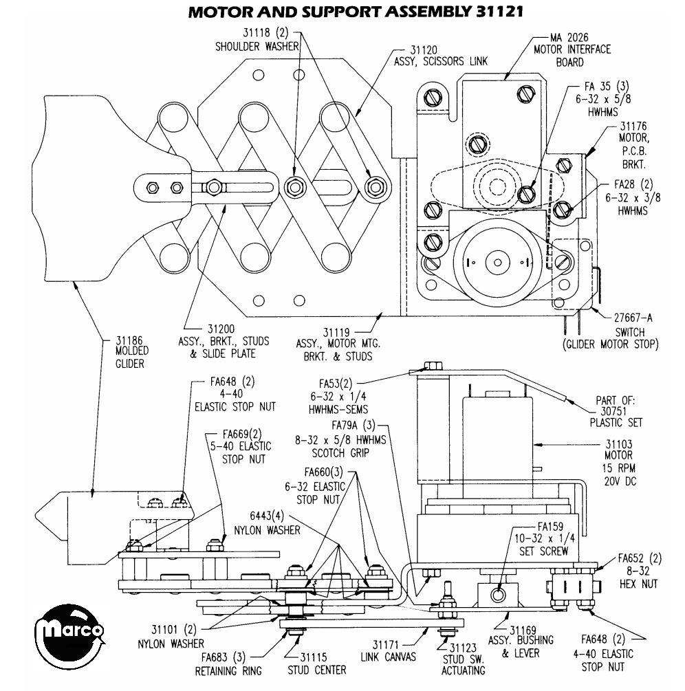 STARGATE (Gottlieb) Motor and support unit