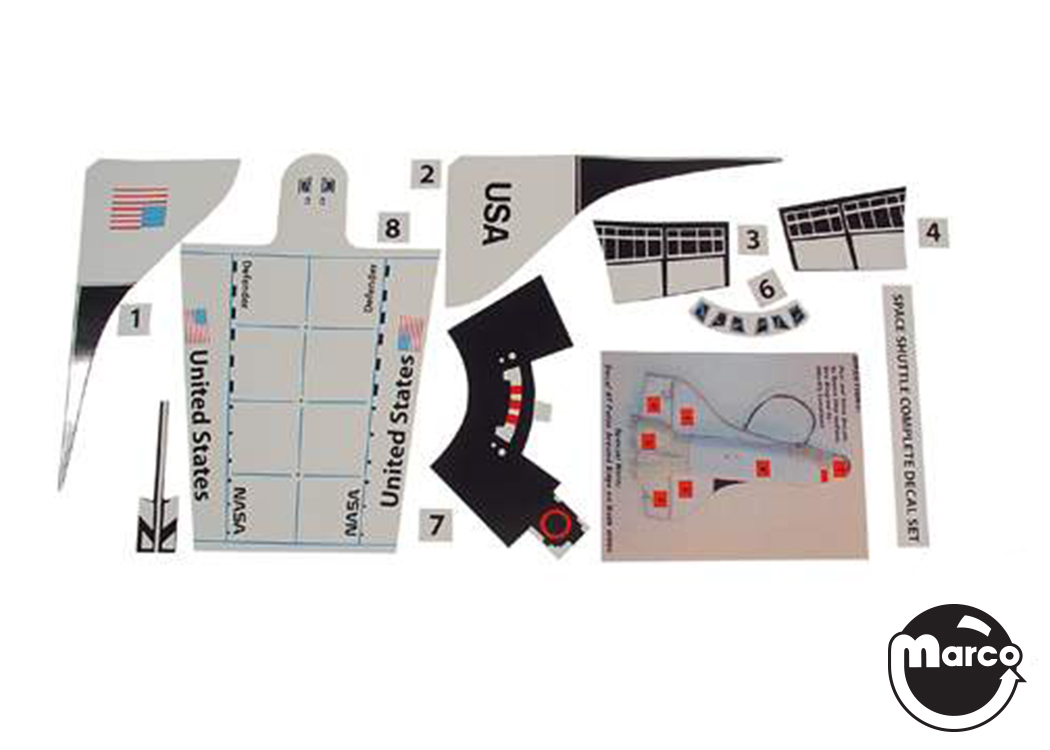SPACE SHUTTLE (Williams) Shuttle decals