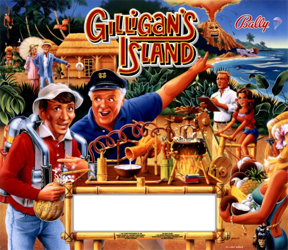 GILLIGAN'S ISLAND (Bally) mirrored backglass
