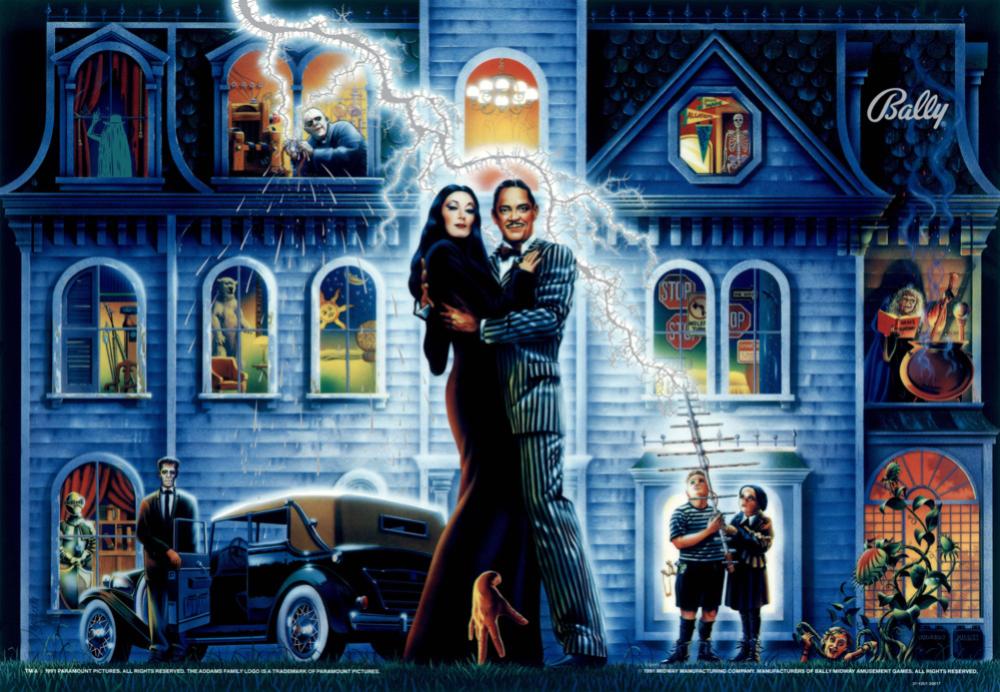ADDAMS FAMILY (Bally) mirrored Backglass