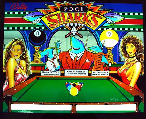 POOL SHARKS (Bally) Backglass
