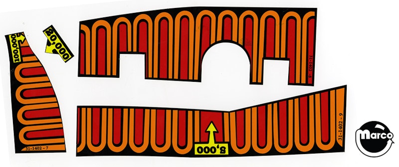31-1402-XX - Ramp 3 piece decal set for PINBOT Williams pinball machine ...