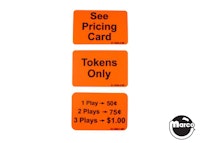 Coin door decals orange