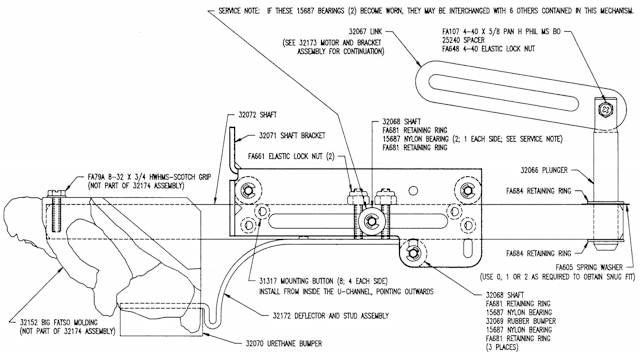 BARB WIRE (Gottlieb) Deflector assembly