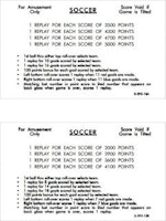 SOCCER (Williams 1964) Score Card Set