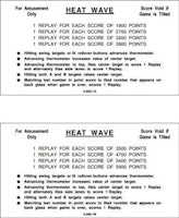 HEAT WAVE (Williams) Score Cards (4)
