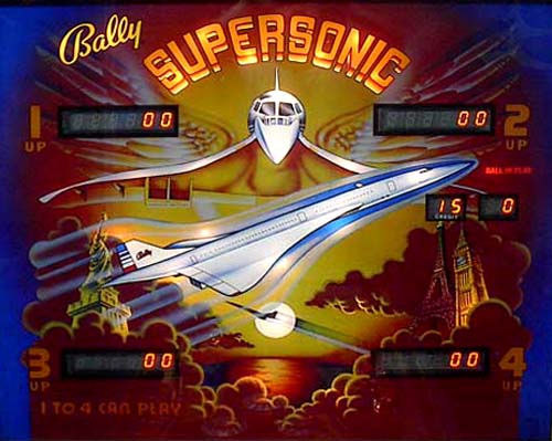 SUPERSONIC Pinball (Bally) GX35