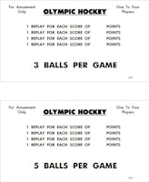 OLYMPIC HOCKEY (Williams) Score Cards