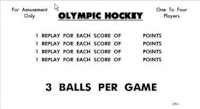 OLYMPIC HOCKEY (Williams) Score Cards