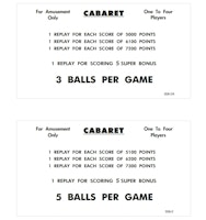 CABARET (Williams) Score Cards (3)