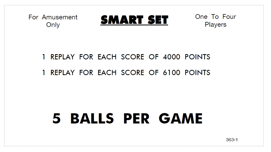 SMART SET (Williams) Score Cards (6)
