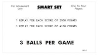SMART SET (Williams) Score Cards (6)