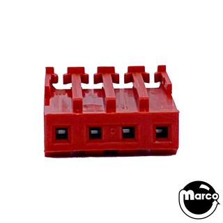 Connector - IDC red 4r mt/thru 22/156