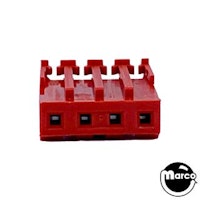 Connector - IDC red 4r mt/thru 22/156