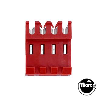 Connector - IDC red 4r mt/thru 22/156