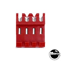 Connector - IDC red 4r mt/thru 22/156