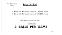 ROCK N ROLL (Williams) Score Card Set