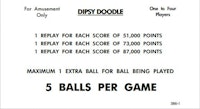 DIPSY DOODLE (Williams) Score Cards (6)