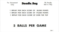 DOODLE BUG (Williams) Score Card Set