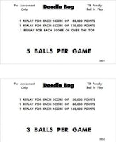 DOODLE BUG (Williams) Score Card Set