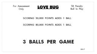LOVE BUG (Williams) Score Card Set