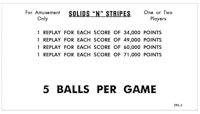SOLIDS N STRIPES (Williams) Score Cards
