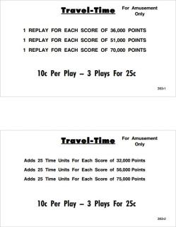 TRAVEL TIME (Williams) Score cards (4)