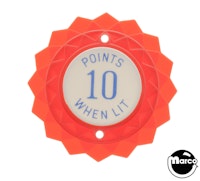 Pop bumper cap daisy flat red 'Points 10 When Lit' blue