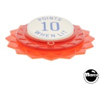 Pop bumper cap daisy flat red 'Points 10 When Lit' blue