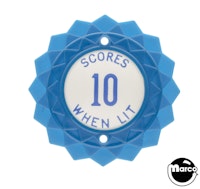 Pop bumper cap daisy dome blue 'Scores 10 When Lit' blue