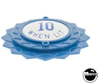 Pop bumper cap daisy dome blue 'Points 10 When Lit' blue