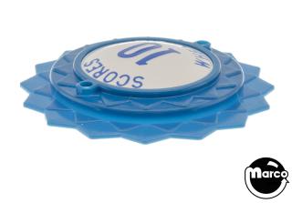 Pop bumper cap daisy dome blue 'Scores 10 When Lit' blue