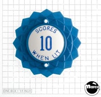 Pop bumper cap daisy dome blue 'Scores 10 When Lit' blue