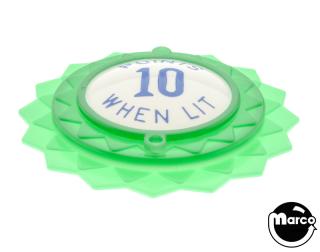 Pop bumper cap daisy dome green 'Points 10 When Lit' blue