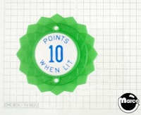 Pop bumper cap daisy dome green 'Points 10 When Lit' blue