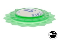 Pop bumper cap daisy dome green 'Scores 10 When Lit' blue