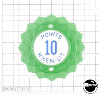 Pop bumper cap daisy dome green 'Scores 10 When Lit' blue
