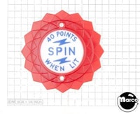Pop bumper cap daisy dome red '40 Points Spin W/L' blue