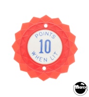 Pop bumper cap daisy dome red 'Points 10 When Lit' blue