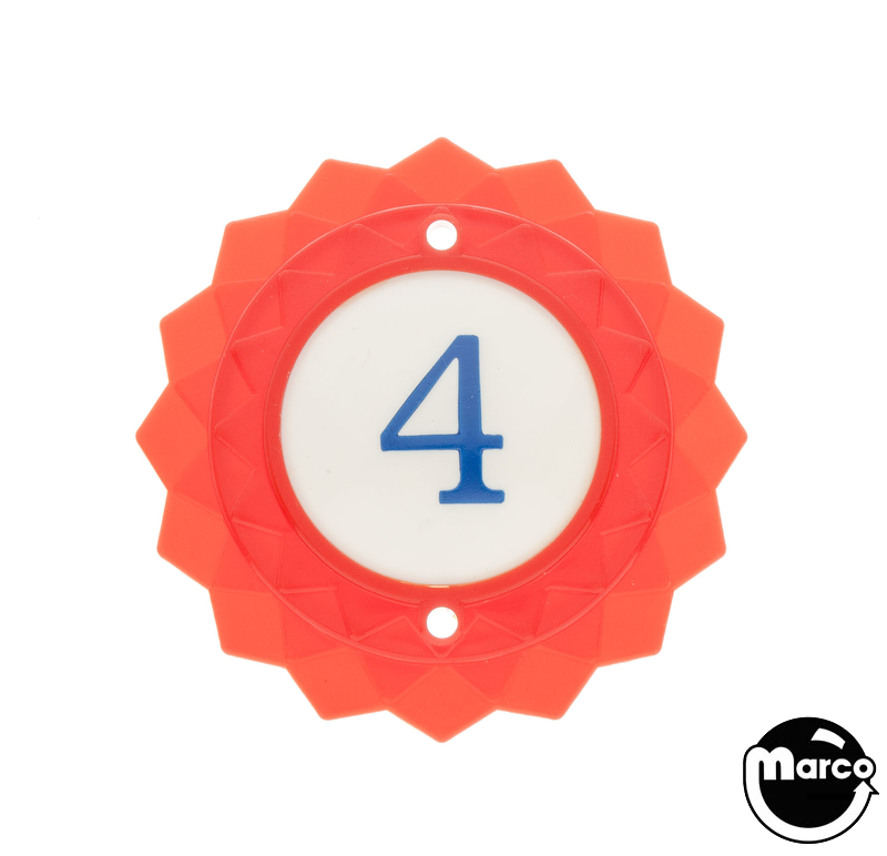 Pop bumper cap daisy dome red '4' blue