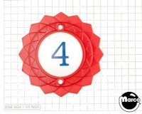Pop bumper cap daisy dome red '4' blue