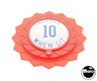 Pop bumper cap daisy dome red 'Scores 10 When Lit' blue