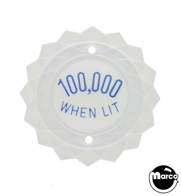 Pop bumper cap daisy dome white '100,000 When Lit' blue