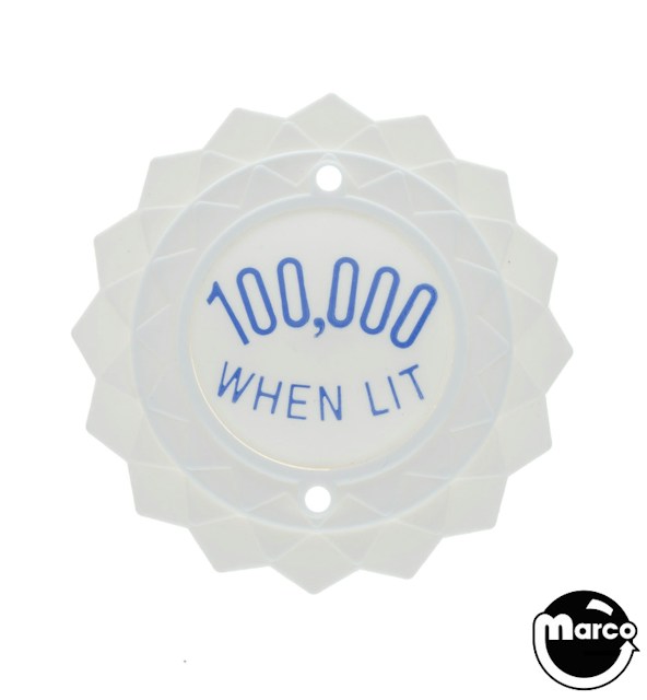 Pop bumper cap daisy dome white '100,000 When Lit' blue