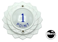 Pop bumper cap daisy dome white '1 Point' blue