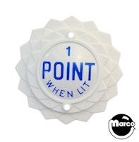 Pop bumper cap daisy dome white '1 Point When Lit' blue