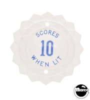 Pop bumper cap daisy dome white 'Scores 10 When Lit' blue