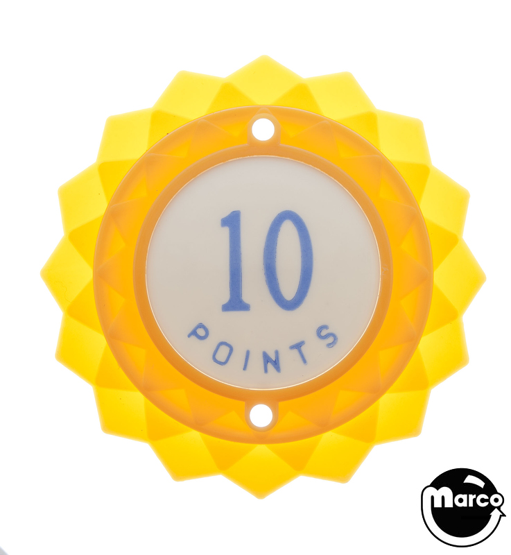 Pop bumper cap daisy dome yellow '10 Points' blue