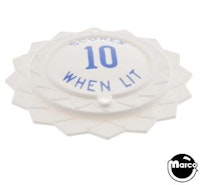 Pop bumper cap daisy dome white 'Scores 10 When Lit' blue