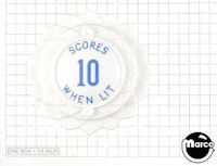 Pop bumper cap daisy dome white 'Scores 10 When Lit' blue